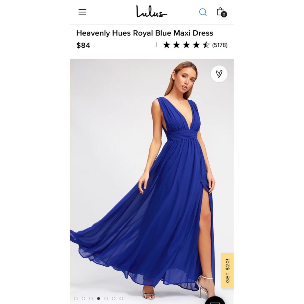 Lulu’s Heavenly Hues Royal Blue Maxi Dress